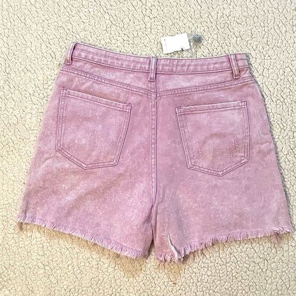 Distressed hi rise jean shorts Jrs button fly 4” inseam - Picture 8 of 9